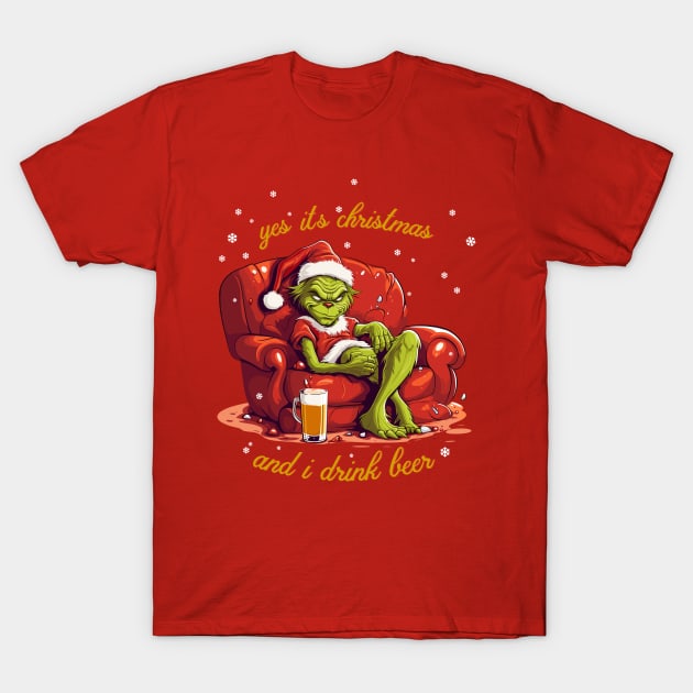 Grinch's Merry Brewed Christmas Beer T-Shirt by AI - Made Me Do It